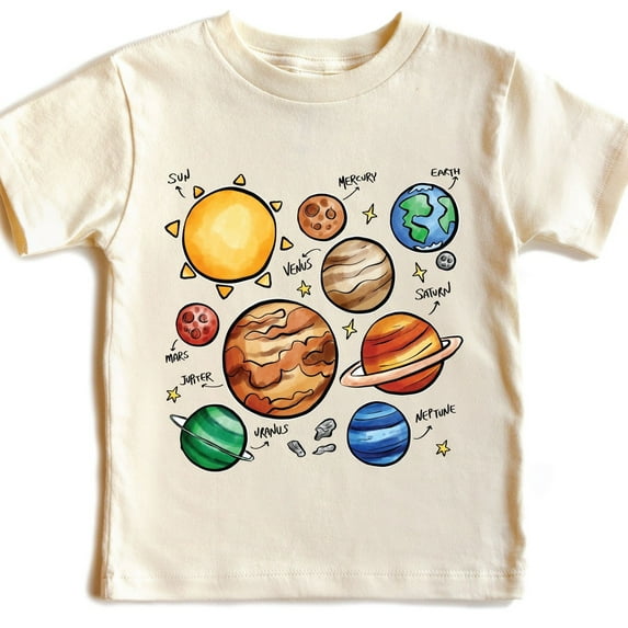 Bella Canvas Planets Kids Shirt, Astronaut Baby Shirt, Toddler Shirt, Space Birthday Shirt, Solar System Kids Shirt, Earth Day Kids Shirt, Moon Kid Shirt Boys & Girls Shirt, Gift for Baby or Kids