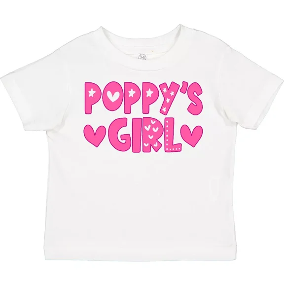 Bella Canvas Poppy's Girl Pink With Hearts Toddler Shirt Family Girls Poppy New Toddler Shirt