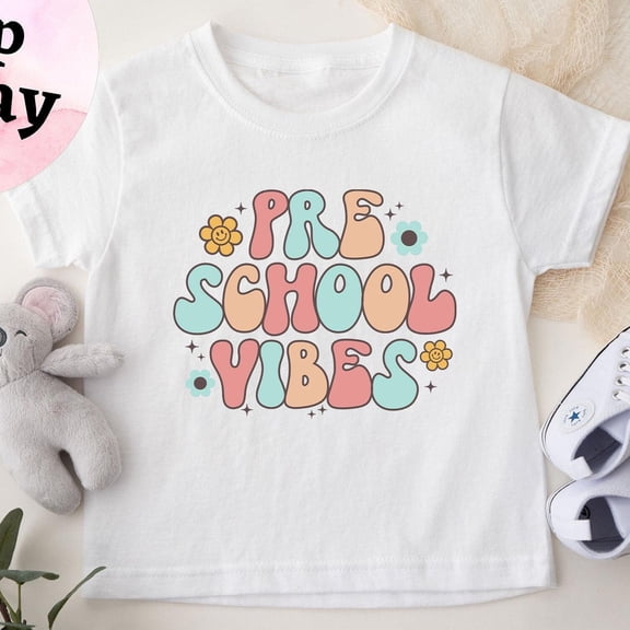 Bella Canvas Preschool Vibes T-Shirt, Back To School Era, Retro Preschool vibes back to school, First Day of School Shirt, Preschool Toddler Tee