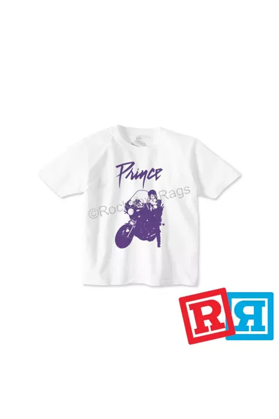 Bella Canvas Prince Purple Rain Boys T-Shirt Cotton Crew Top Toddler White Short Sleeve