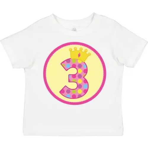 Bella Canvas Princess 3rd Birthday Toddler Toddler Shirt Three Number 3 Polka Dot Year