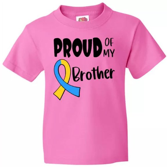 Bella Canvas Proud Of My Brother Down Syndrome Awareness Sister Big Toddler Shirt