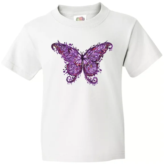 Bella Canvas Purple Ink Butterfly Toddler T-Shirt Goth Grunge Artistic Emo Punk Inked
