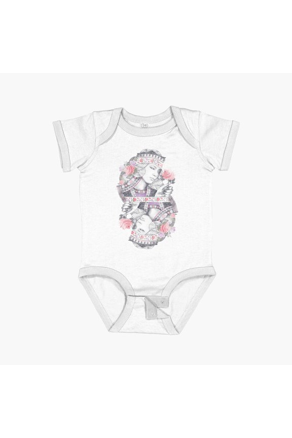 Bella Canvas Queen Of Roses Short Sleeve Baby One-Piece Newborn Gender Neutral Outfit, Baby Boy Or Girl Bodysuit, Birrthday Gifts