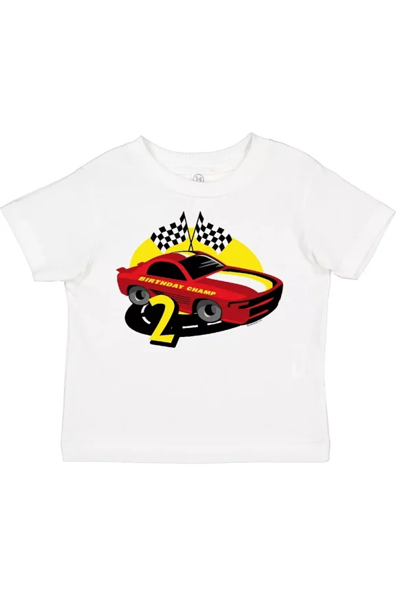 Bella Canvas Race Car 2nd Birthday Toddler T-Shirt Boys Speedway Pit Crew Track For