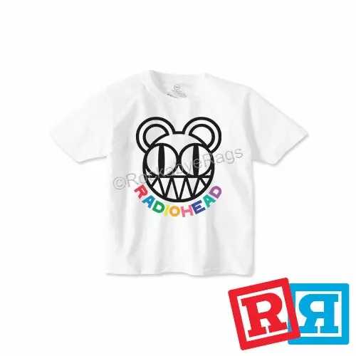Bella Canvas Radiohead Kid A T-Shirt Cotton Crew Top Boys Toddler White Short Sleeve