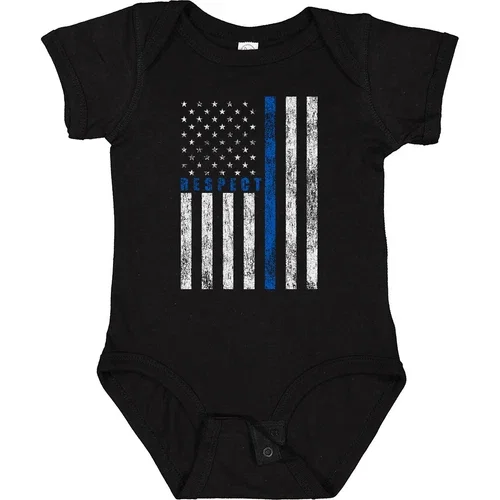 Bella Canvas Respect Policemen Baby Bodysuit Police Support Cops Thin Blue Line Bodysuit