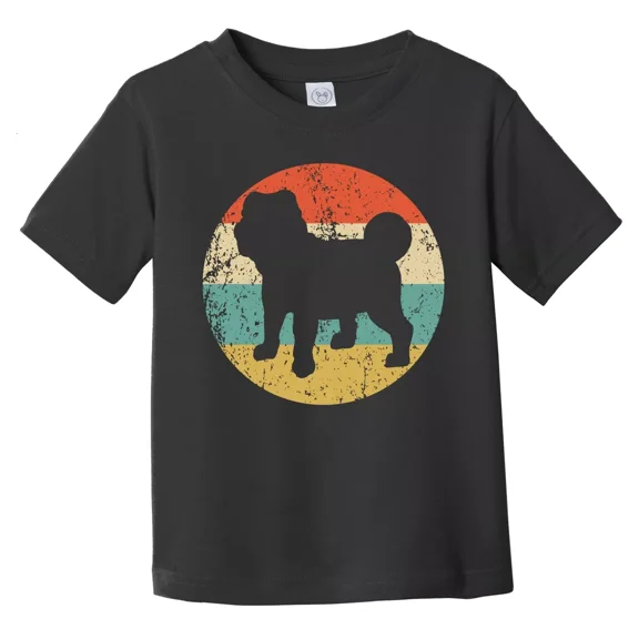Bella Canvas Retro Shar Pei Icon Dog Silhouette/ Toddler Boys & Girls Shirt, Gift for Baby or Kids