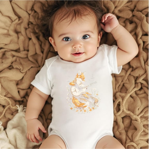 Bella Canvas Rock 'n' Roll Guitar Baby Onesie Bodysuit