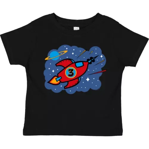 Bella Canvas Rocket Ship 3rd Birthday Toddler Toddler Shirt Astronaut Space Shuttle Gift