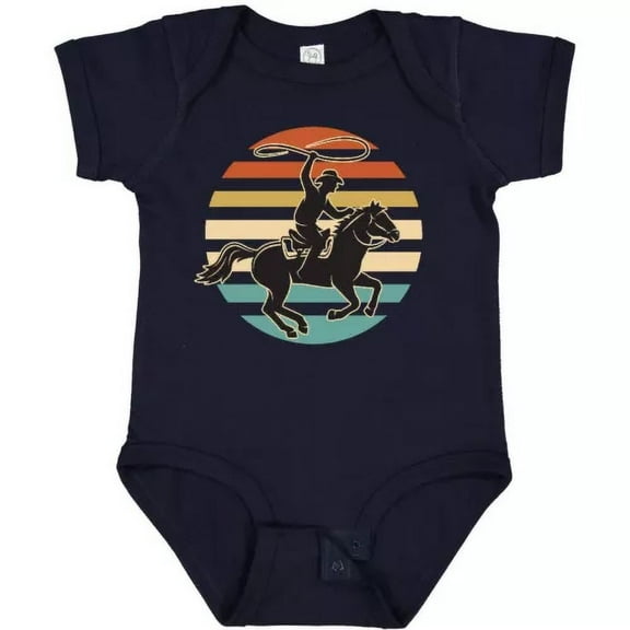 Bella Canvas Rodeo Team Roping Cowboy Baby Bodysuit Competition Horse West Infant Bodysuit