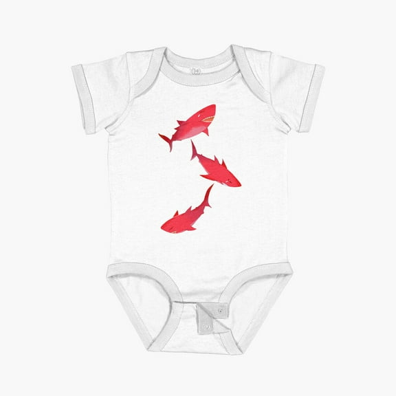 Bella Canvas Sakura Shark Short Sleeve Baby One-Piece Newborn Gender Neutral Outfit, Baby Boy Or Girl Bodysuit, Birrthday Gifts
