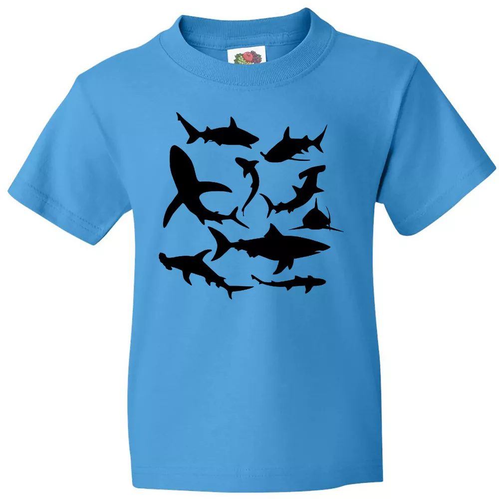 Bella Canvas School Of Sharks Shark Week Ocean Hammer Head Great Bull Toddler Shirt