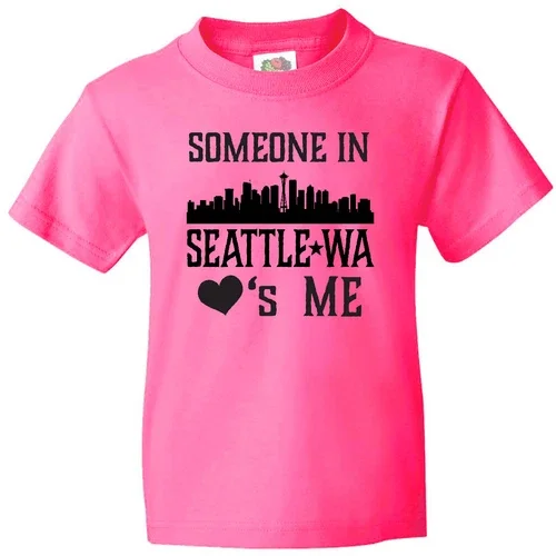 Bella Canvas Seattle Washington Someone Loves Me Skyline Wa Apparel U Toddler Shirt