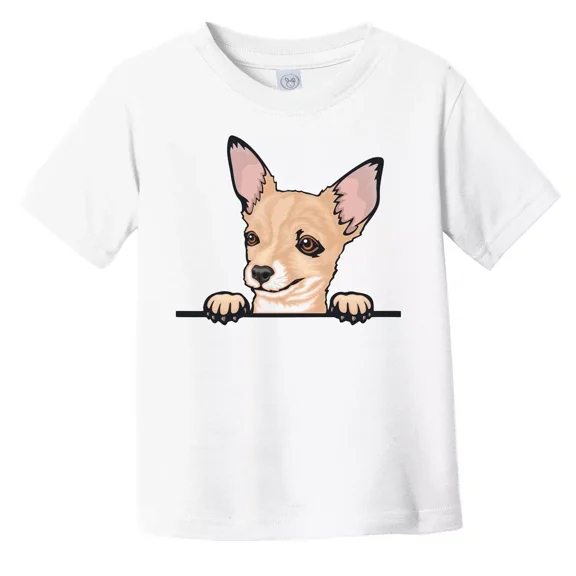 Bella Canvas Short Haired Chihuahua Dog Breed Popping Up Cute Toddler T-Shirt