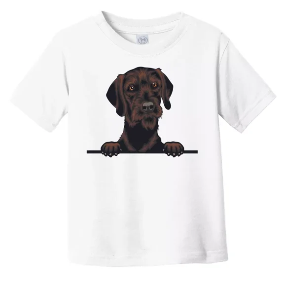 Bella Canvas Short Haired Pudelpointer Dog Breed Popping Up Cute Toddler Boys & Girls Shirt, Gift for Baby or Kids