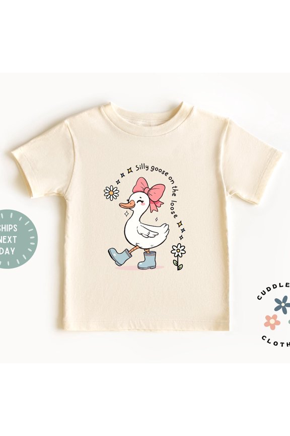 Bella Canvas Silly Goose Kids Shirt, Silly Goose On The Loose Kids Tee, Funny Farm Animal Shirt, Cute Gift for Girl, Birthday Girl Tee, Grandchild