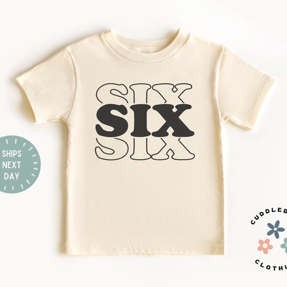 Bella Canvas Sixth Birthday Kids Shirt, Stacked Six Year Old Birthday Tee, Six Birthday Shirt Boy Girl, Unisex kids Shirt