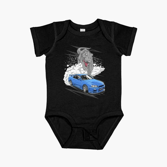Bella Canvas Skyline R34 Gtr Short Sleeve Baby One-Piece Newborn Gender Neutral Outfit, Baby Boy Or Girl Bodysuit, Birrthday Gifts