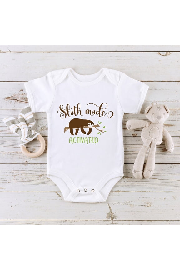 Bella Canvas Sloth Baby, "Sloth Mode Activated" Baby, Funny Baby, Cute Baby, Hipster Baby