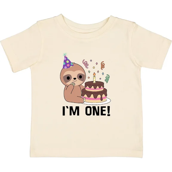 Bella Canvas Sloth First Birthday Party Baby Toddler Shirt 1st Im 1 Year Old Childs Girl Toddler Shirt