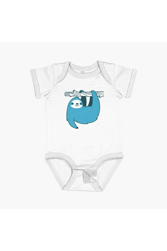 Bella Canvas Sloth On A Branch Short Sleeve Baby One-Piece Newborn Gender Neutral Outfit, Baby Boy Or Girl Bodysuit, Birrthday Gifts