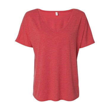 Bella + Canvas Slouchy V-Neck T-Shirt (8815) Red Triblend, 2XL