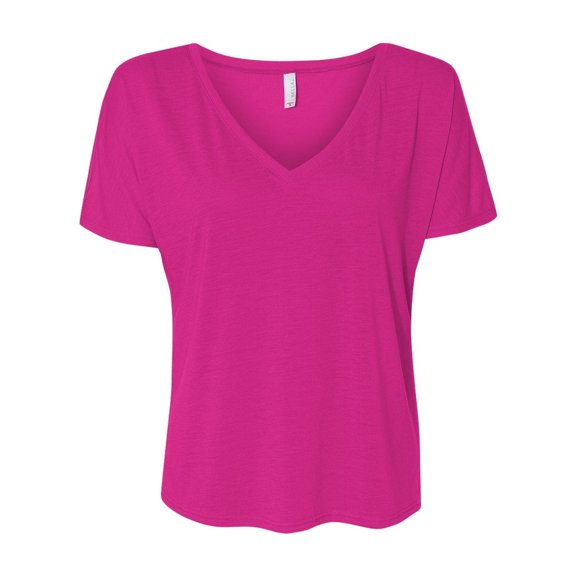 Bella + Canvas Slouchy V-neck T-shirt - Berry, Medium