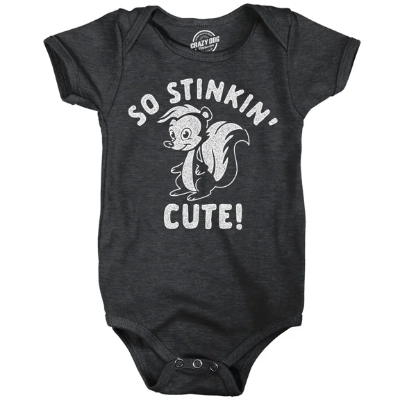 Bella Canvas So Stinkin Cute Baby Bodysuit Funny Sarcastic Skunk Graphic Novelty Jumper For