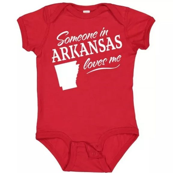 Bella Canvas Someone In Arkansas Loves Me Baby State Home Family Kids Love Bodysuit