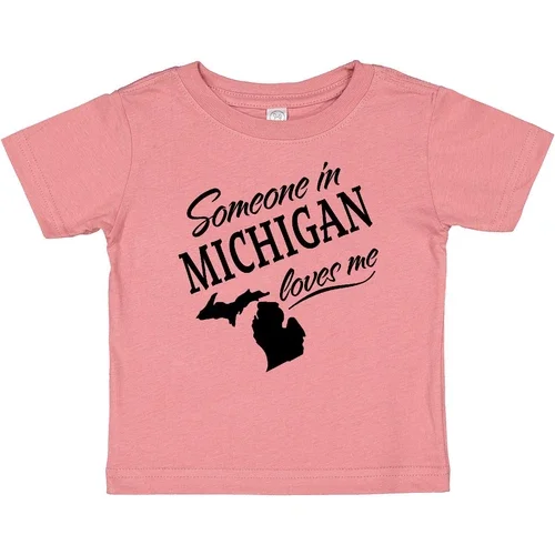 Bella Canvas Someone In Michigan Loves Me Baby Toddler Shirt Home Family Grandparents