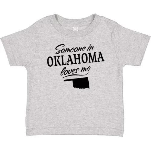 Bella Canvas Someone In Oklahoma Loves Me Baby Toddler Shirt State Home Family Kids Love