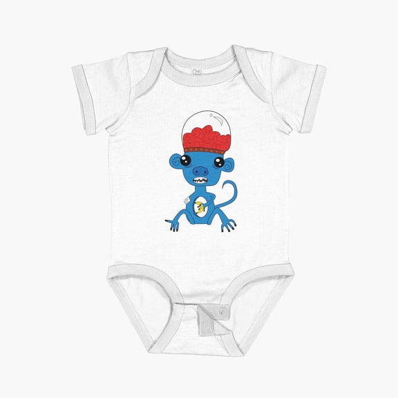 Bella Canvas Space Monkey Short Sleeve Baby One-Piece Newborn Gender Neutral Outfit, Baby Boy Or Girl Bodysuit, Birrthday Gifts
