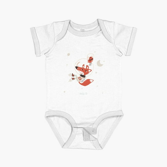 Bella Canvas Spacefox Short Sleeve Baby One-Piece Newborn Gender Neutral Outfit, Baby Boy Or Girl Bodysuit, Birrthday Gifts