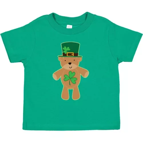 Bella Canvas St Patricks Day Irish Teddy Bear Shamrock Toddler Toddler Shirt Babys 1st