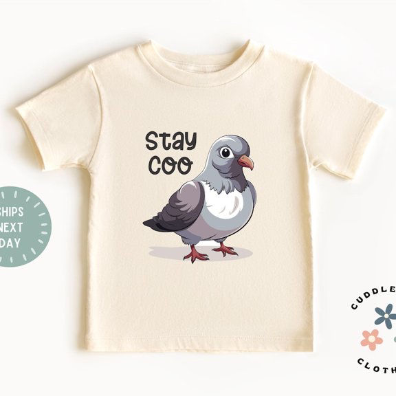 Bella Canvas Stay Coo Toddler Kids Shirt, Funny Pigeon Kids Tee, Bird Lover Kids Shirt, Cool Kid, Birthday Boy Girl, Kids Tee, Grandchild