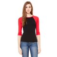 thumbnail image 1 of Bella + Canvas Women's Baby Rib 3/4-Sleeve Contrast Raglan T-Shirt B2000, 1 of 2