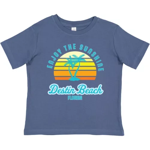 Bella Canvas Summer Enjoy The Sunshine Destin Beach Florida In Blue Baby Toddler Shirt
