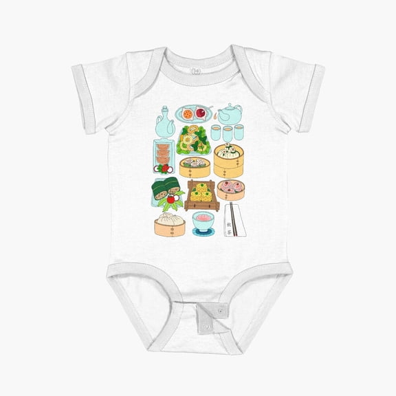 Bella Canvas Sunday Dim Sum Lunch Short Sleeve Baby One-Piece Newborn Gender Neutral Outfit, Baby Boy Or Girl Bodysuit, Birrthday Gifts