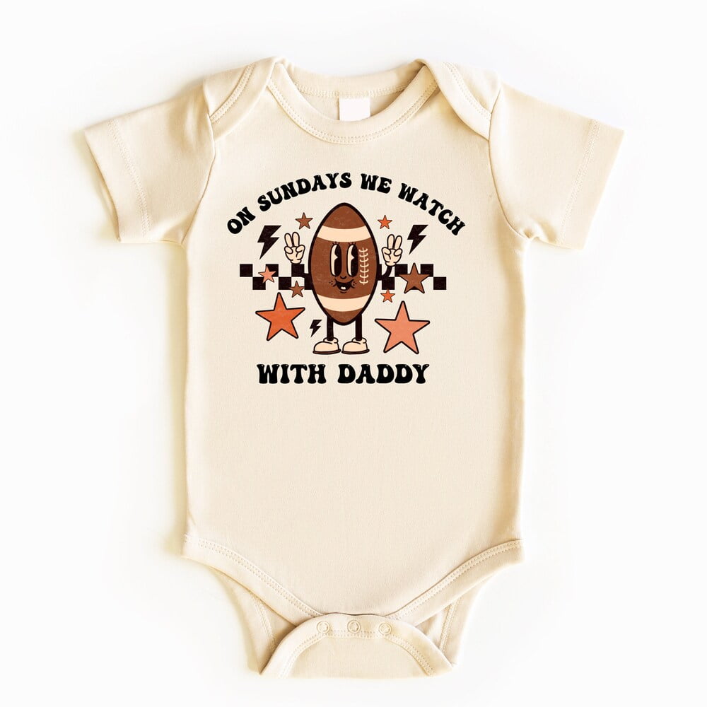Bella Canvas with Sunday Football With Daddy,, Football Baby Outfit ...