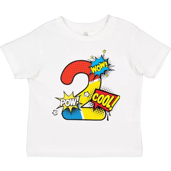 Bella Canvas Superhero 2nd Birthday Toddler Shirt 2 Comic Book Child Preschooler Toddler Shirt
