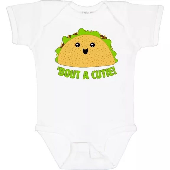 Bella Canvas Taco Bout A Cutie Cute Taco Pun Baby Mexican Food Tasty Witty Bodysuit