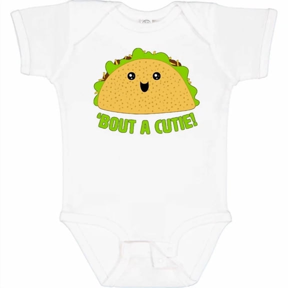 Bella Canvas Taco Bout A Cutie Cute Taco Pun Baby Mexican Food Tasty Witty Bodysuit