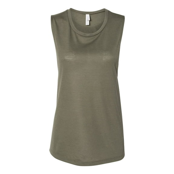 BELLA CANVAS - Women's Flowy Scoop Muscle Tank - 8803 - Military Green - Size: XL