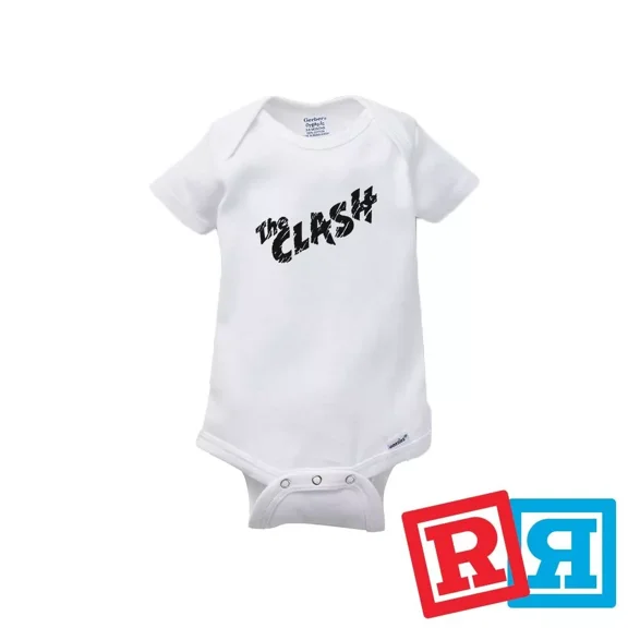Bella Canvas The Clash Gerber Baby OnesieÂ® Cotton Unisex White Short Sleeve Bodysuit