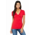 thumbnail image 1 of Bella + Canvas Ladies' Jersey Short-Sleeve Deep V-Neck T-Shirt - B6035 - RED S, 1 of 2