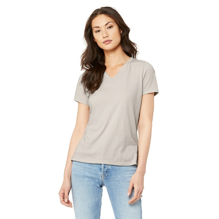 Relaxed Fit Short Sleeve Shirt Bella + Canvas Women's Heather Jersey T ...