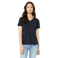 thumbnail image 1 of Bella + Canvas, The Ladies' Relaxed Jersey V-Neck T-Shirt - SOLID NVY TRBLND - M, 1 of 1