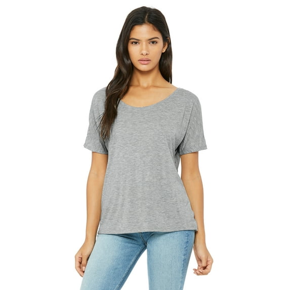 Bella + Canvas, The Ladies' Slouchy T-Shirt - ATHLETIC HEATHER - S