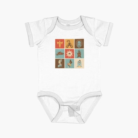 Bella Canvas The Lovecraftian Squares Short Sleeve Baby One-Piece Newborn Gender Neutral Outfit, Baby Boy Or Girl Bodysuit, Birrthday Gifts